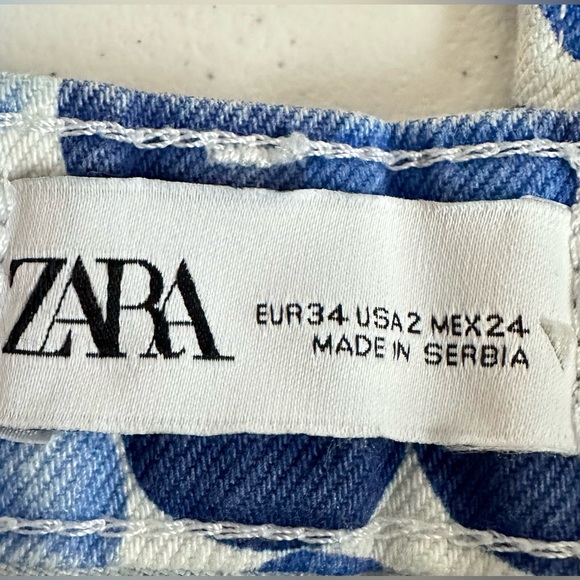 ZARA Straight leg Floral Print Jeans Size 2 - Picture 13 of 13